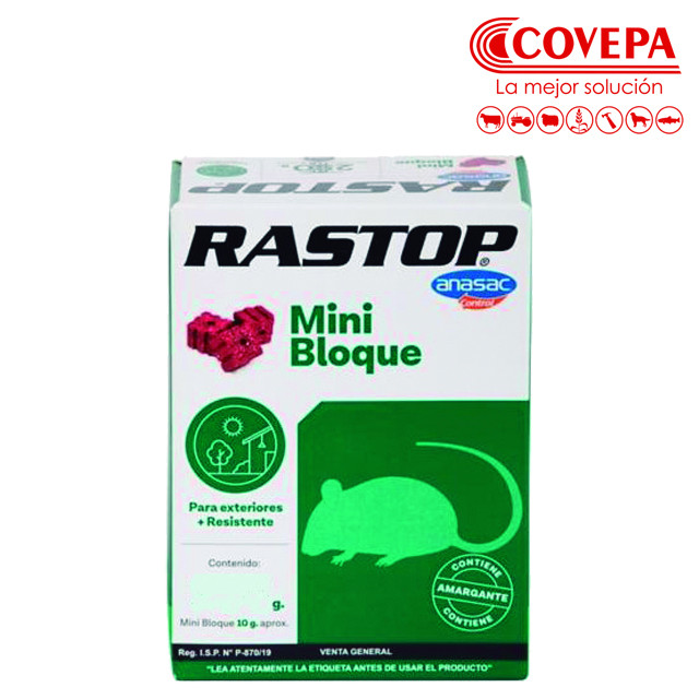 RATICIDA RASTOP MINI BLOQUE X 100 G