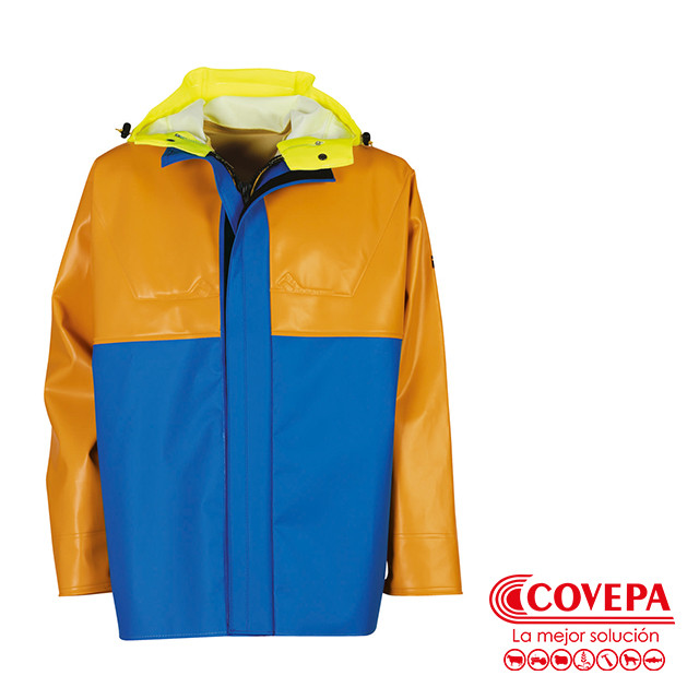 IMPERMEABLE CHAQUETA GUY COTTEN NYLPECHE AZUL/AMARILLO TALLA M