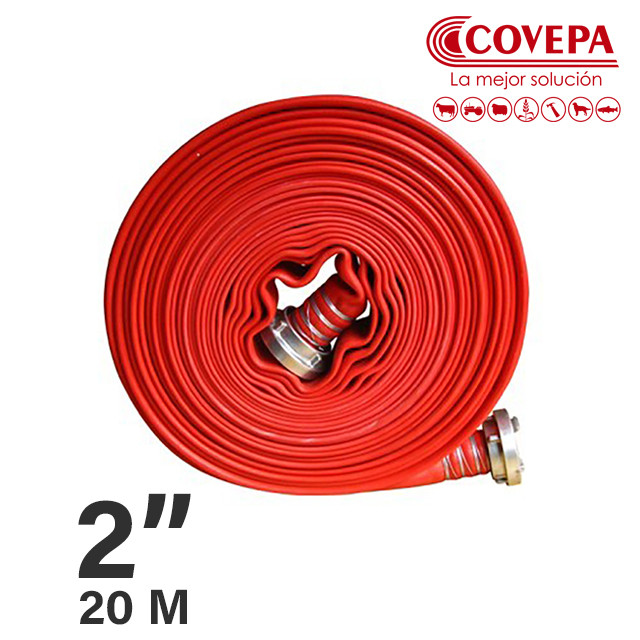 MANGUERA INCENDIO ROJA 2 PULGADA ROLLO 20 M